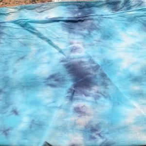 Tie Dye Cotton Scarf Blue